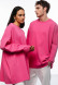 Лонгслив mega oversize unisex из рибаны алое